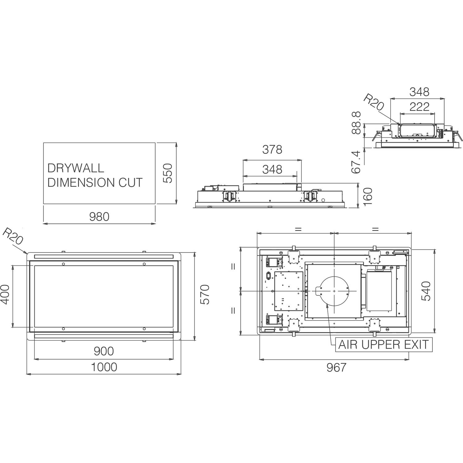 Вытяжка Elica HILIGHT-X H16 BL MAT/A/100-PRF0173443A