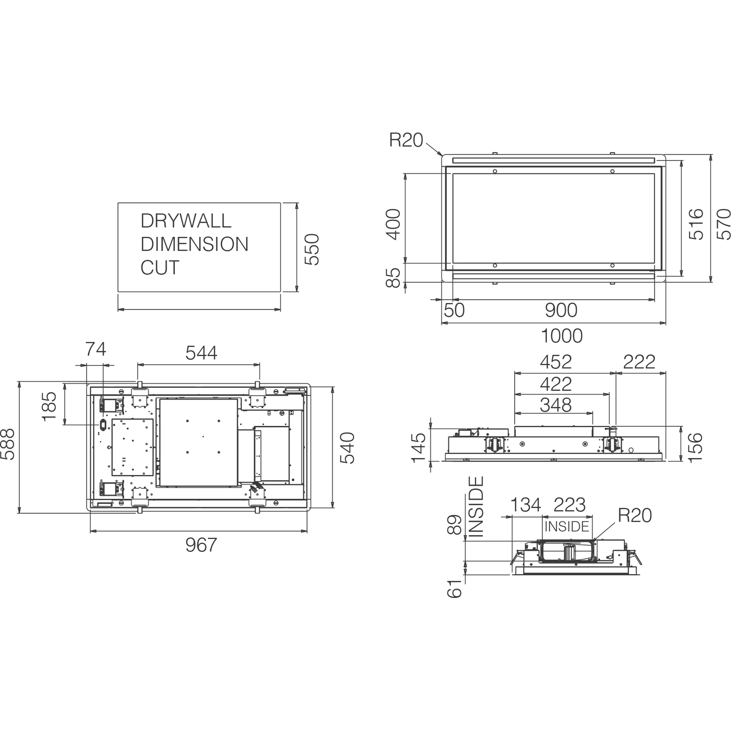 Вытяжка Elica HILIGHT-X H16 BL MAT/A/100-PRF0173443A