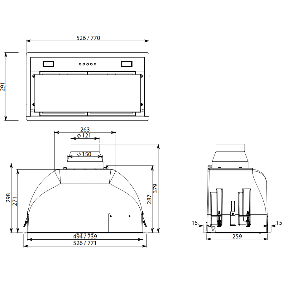 Вытяжка Falmec CBIN70.E10#ZZZ3460F