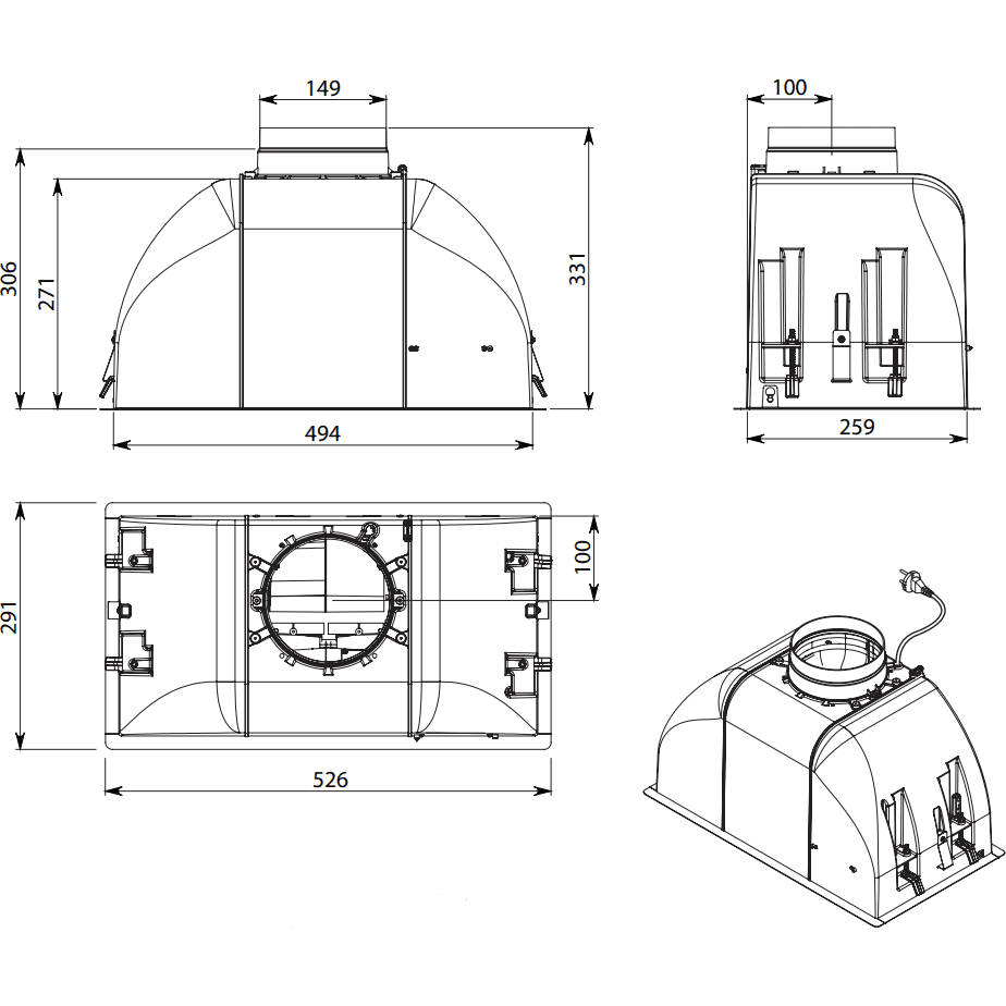 Вытяжка Falmec CGIW50.E26P2#EUN490F