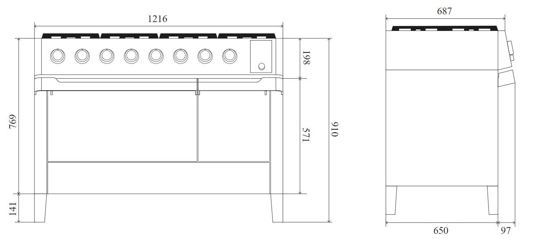 Кухонный блок ILVE PM12FDS3/SS